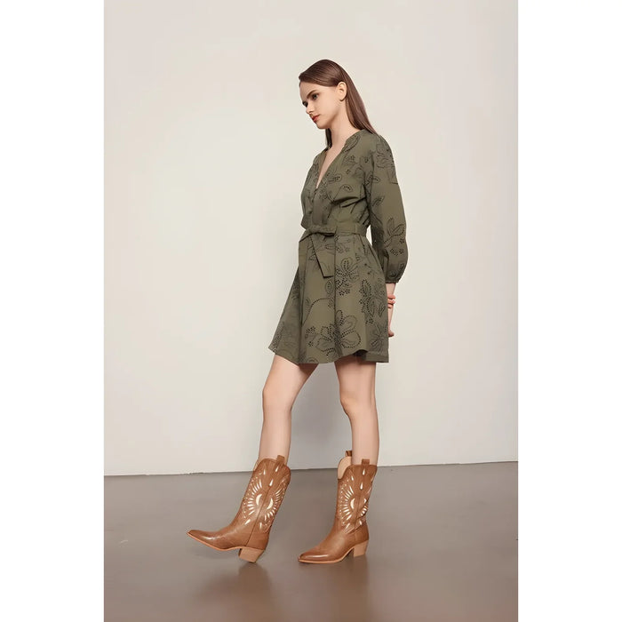 Britany Cut Out Western Boot - Tan