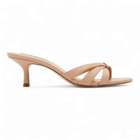 Cary Strappy Kitten-Heel Mule Sandals - Tan / 6 - HEELS