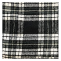 Black and white plaid fabric pattern on a Cashmere Feel Plaid Oblong Scarf