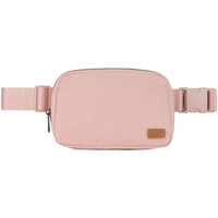 Pink CC Waterproof Belt Bag with adjustable strap and zipper closure for stylish storage