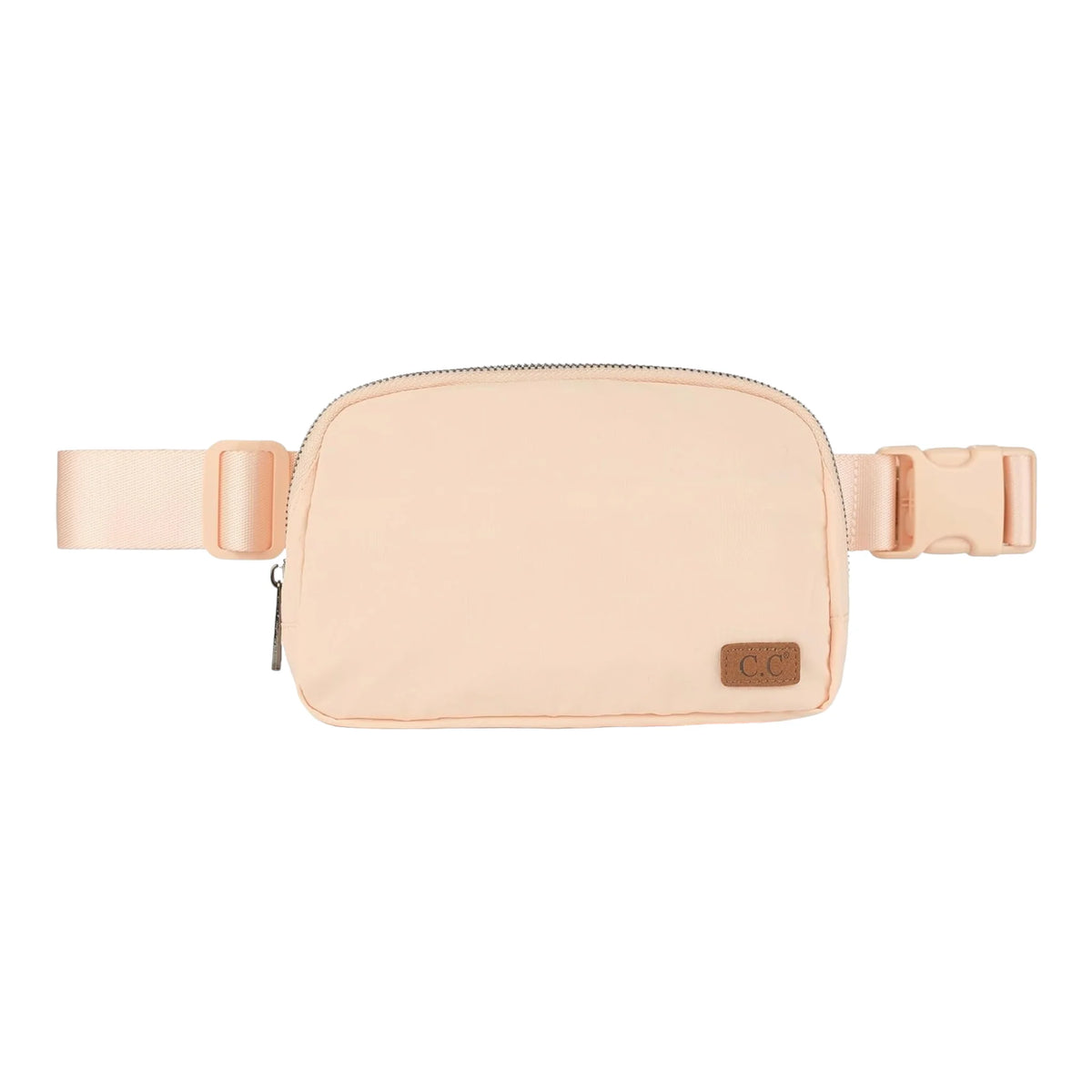 Pale pink CC Waterproof Belt Bag with adjustable strap and zipper closure