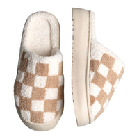 Checkered Luxury Soft Platform Slippers