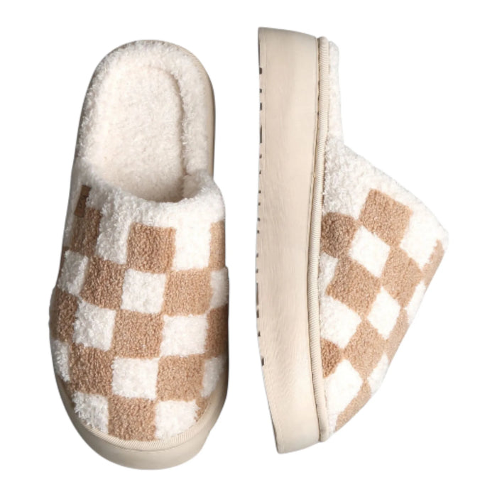 Checkered Luxury Soft Platform Slippers