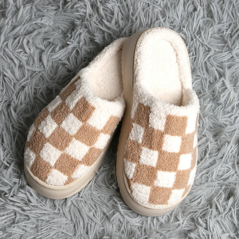 Checkered Luxury Soft Platform Slippers