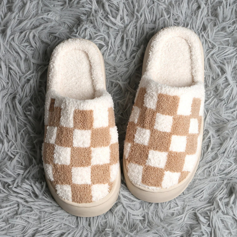 Checkered Luxury Soft Platform Slippers