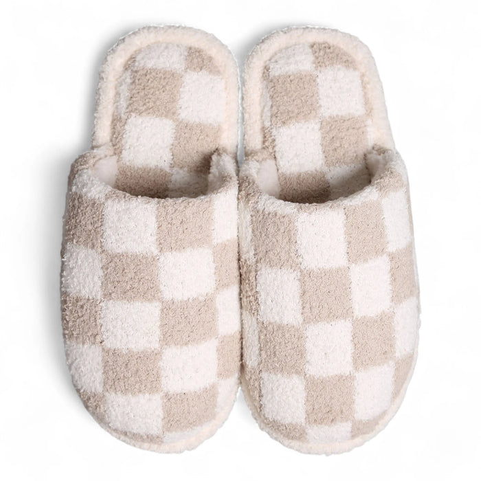 Checkered Pattern Luxury Soft Slippers