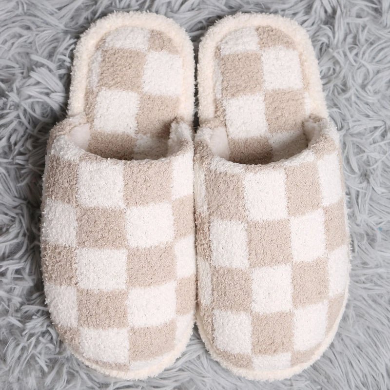 Checkered Pattern Luxury Soft Slippers