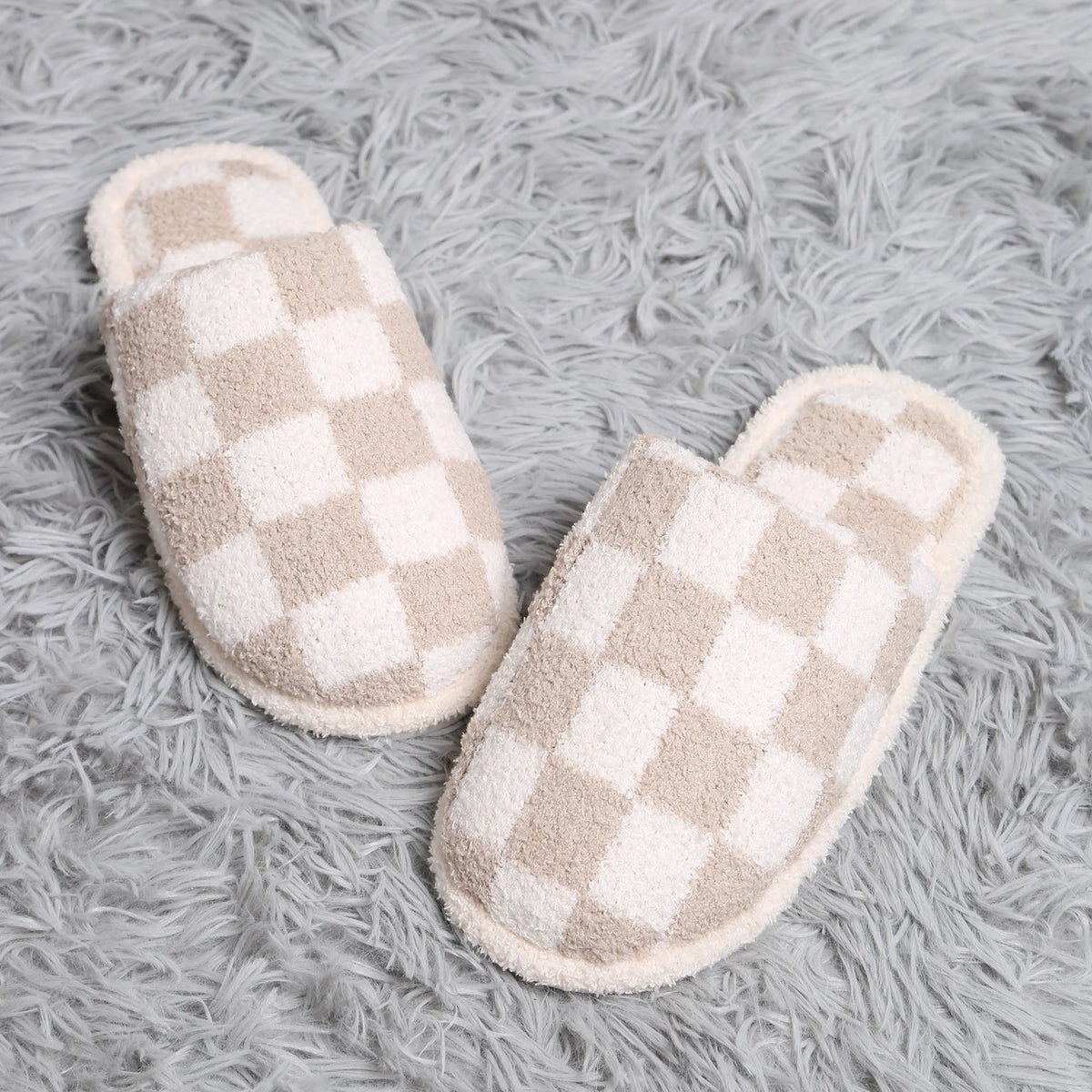 Checkered Pattern Luxury Soft Slippers