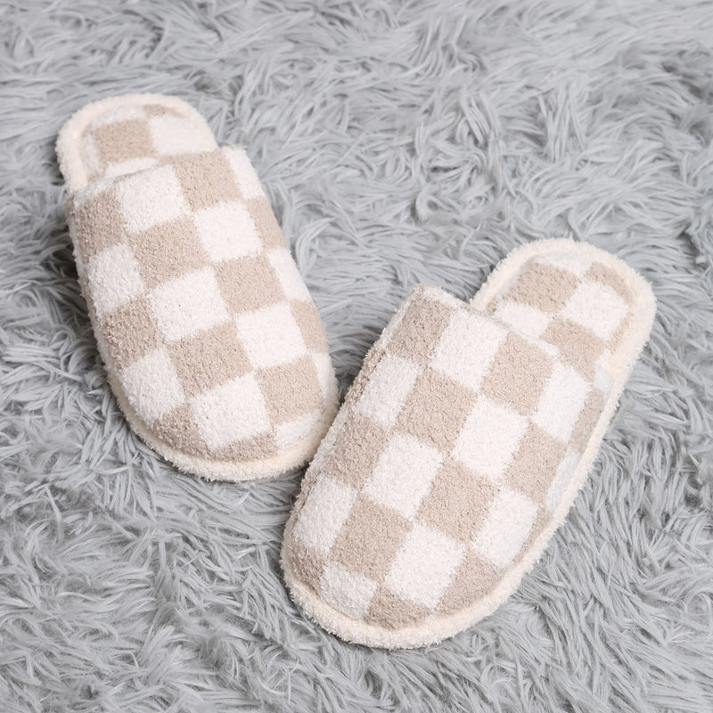 Checkered Pattern Luxury Soft Slippers