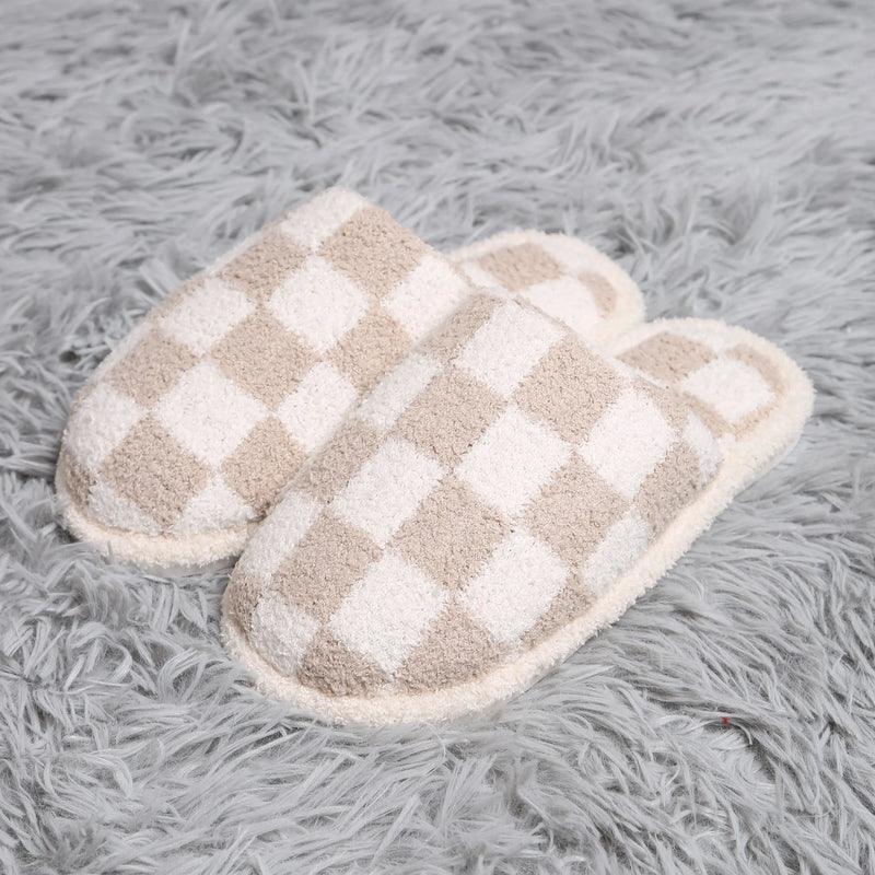 Checkered Pattern Luxury Soft Slippers