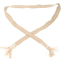 Chevron Stripe Pattern Braided Belt showcasing a stylish braided design with tassels