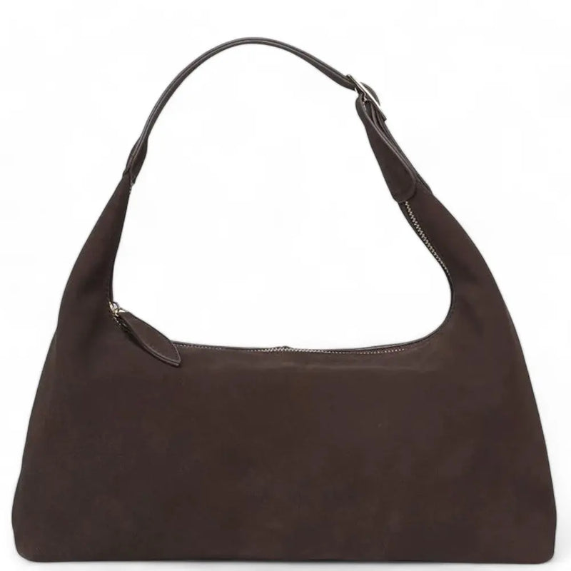 Dark brown Chic Maple Shoulder Hobo Bag with a stylish curved shoulder strap