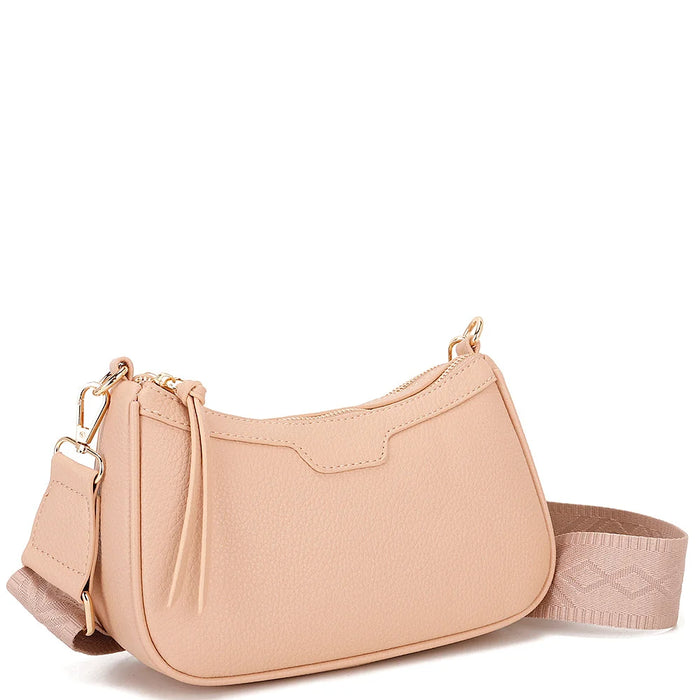 Chic Zipper Crossbody Bag - Pink - Shoulder Bags