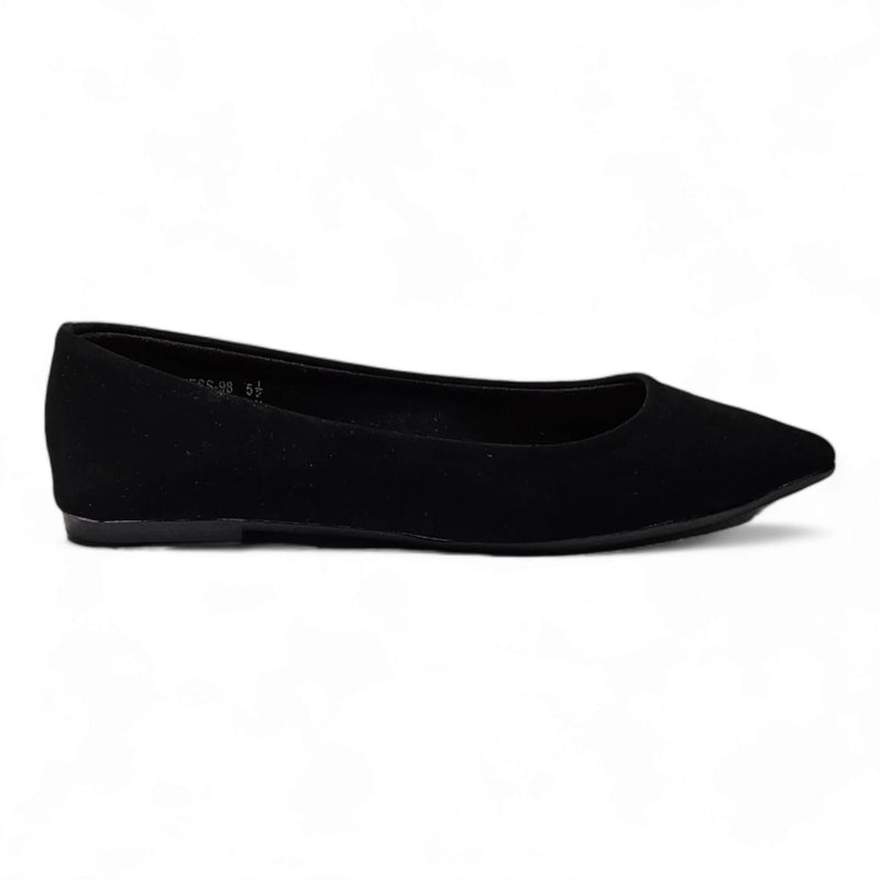 Black pointed-toe ballet flat shoe from the Classic Ballet Flat collection