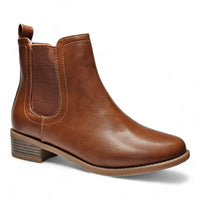 Brown leather Chelsea boot with low stacked heel from Classic Vine Bootie collection