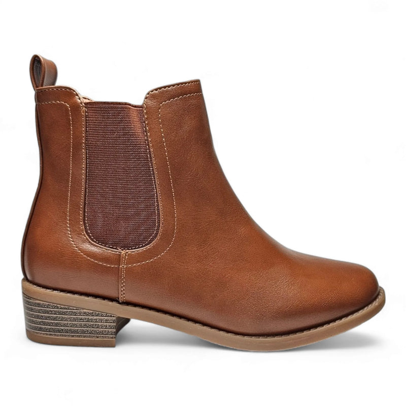 Brown leather Chelsea boot with elastic side panel from Classic Vine Bootie collection