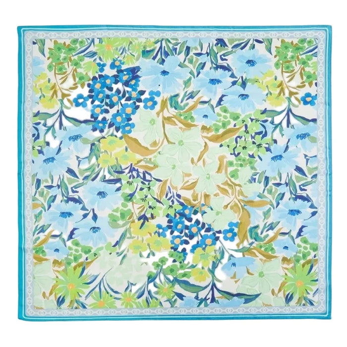 Colorful Flower Garden Print Square Bandana Scarf