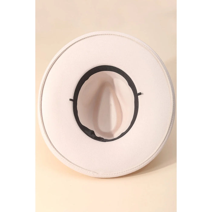 Concho Chain Flat Brim Fedora - Black