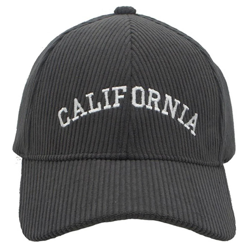 Corduroy California Cap - Charcoal - BASEBALL CAPS