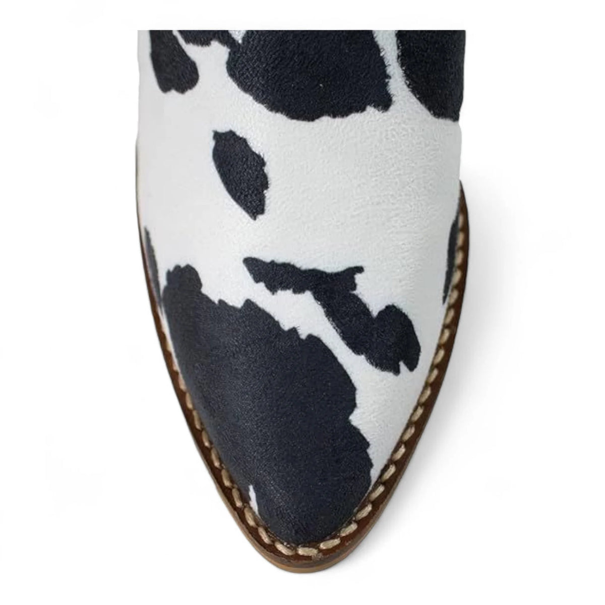 Cow Print Pointed Toe Slip-on Mule