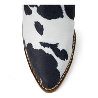 Cow Print Pointed Toe Slip-on Mule