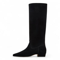 Dantelle Suede Block Heel Tall Boots - BOOTS