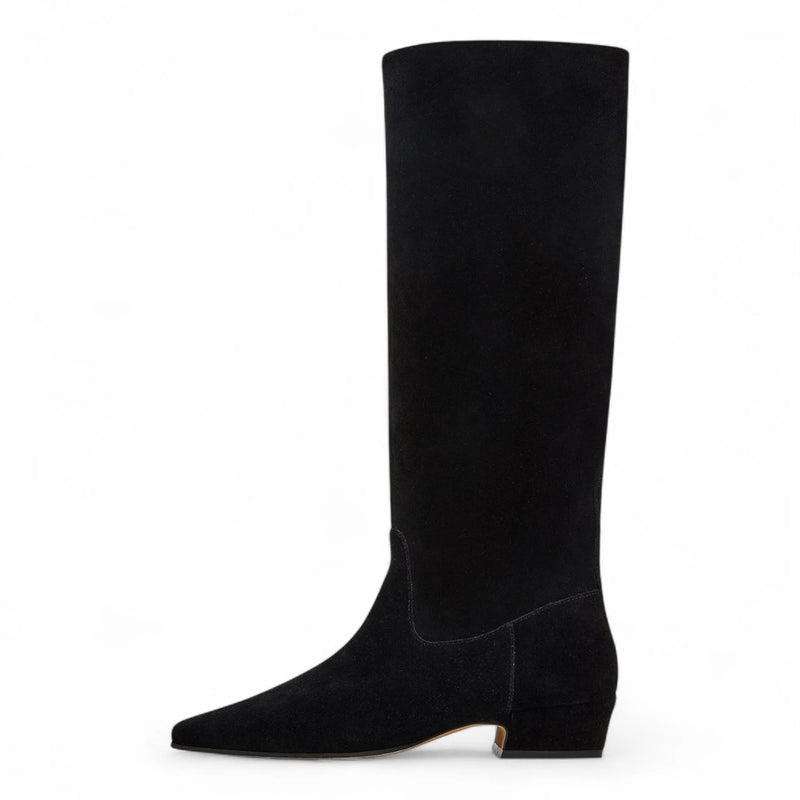 Dantelle Suede Block Heel Tall Boots - BOOTS