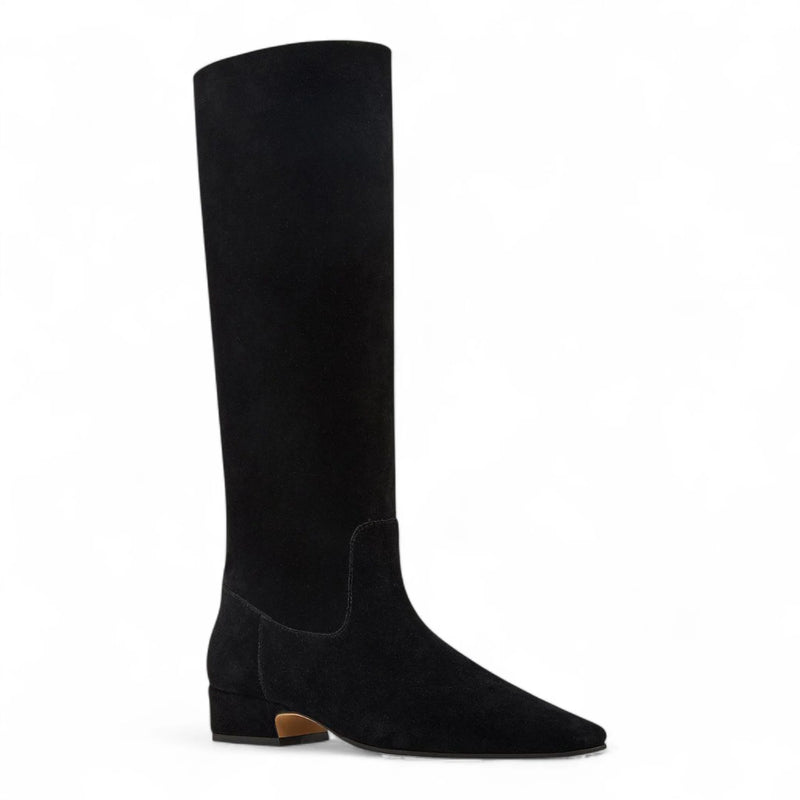 Dantelle Suede Block Heel Tall Boots - BOOTS