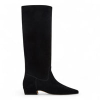 Dantelle Suede Block Heel Tall Boots - Black / 6 - BOOTS