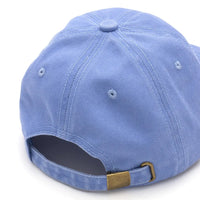 Light blue dog mom cap with adjustable strap for comfortable fitting