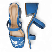 Double Band Low Block Heel - Shoes On Del Mar