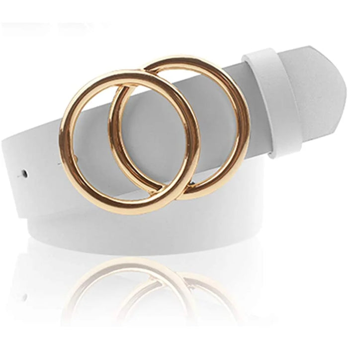 Double OO Skinny Belt - Beige