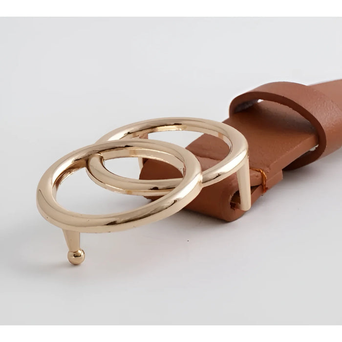 Double OO Skinny Belt - Burgundy