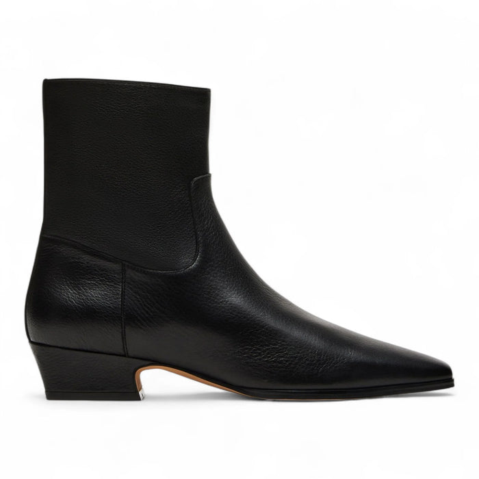 Dusty Square Toe Suede Ankle Bootie - Black