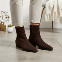 Dusty Square Toe Suede Ankle Bootie