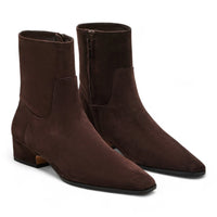 Dusty Square Toe Suede Ankle Bootie - BOOTIES