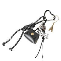 Eiffel Tower Cord Mini Bag And Bow Bag Charm - Black - Bag Charms