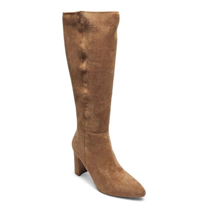 Elegant Camel Suede Knee-High Boots