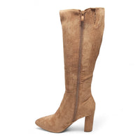 Elegant Camel Suede Knee-High Boots