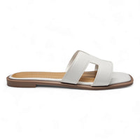 Elio H Band Slide - White / 5.5 - SLIP-ONS & FLATS