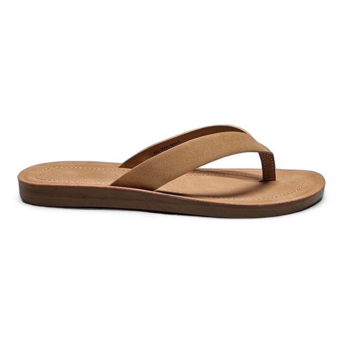 Tan leather Ella Flip Flops featuring a simple thong design for stylish comfort