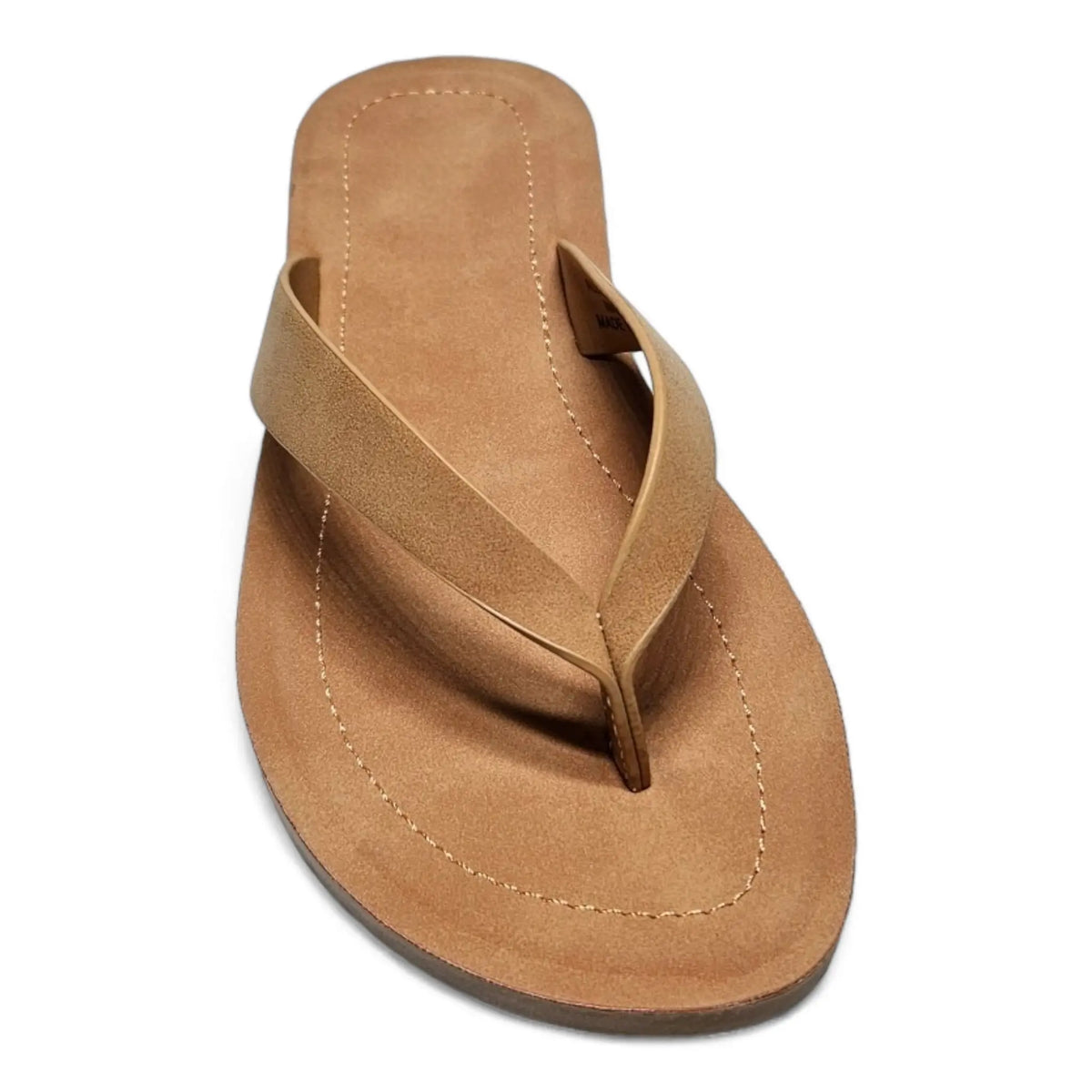 Tan leather Ella Flip Flops featuring a stylish thong strap for summer comfort