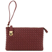 Everyday Woven Buckle Bag - Burgundy - BAGS