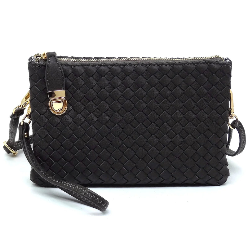 Everyday Woven Buckle Bag - Charcoal Grey - BAGS