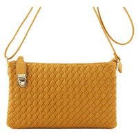 Everyday Woven Buckle Bag - Mustard - BAGS
