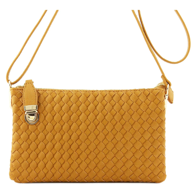 Everyday Woven Buckle Bag - Mustard - BAGS