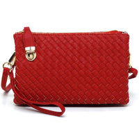 Everyday Woven Buckle Bag - Red - BAGS