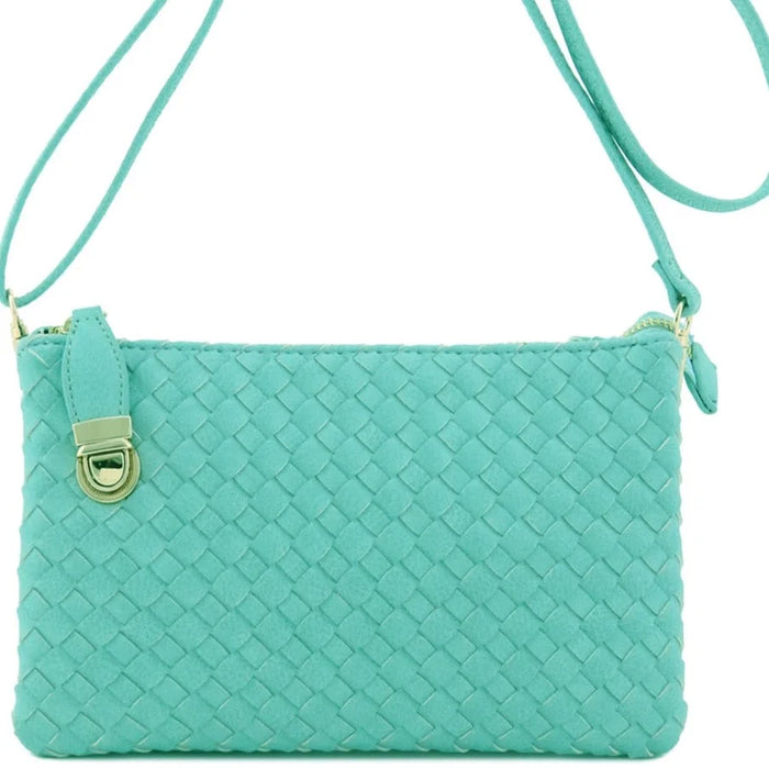 Everyday Woven Buckle Bag - Turquoise