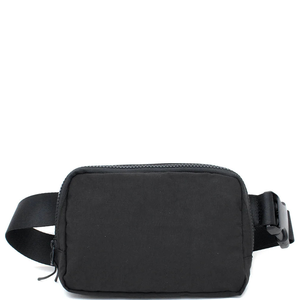 Black Everywhere Belt Bag with adjustable strap for stylish hands-free convenience