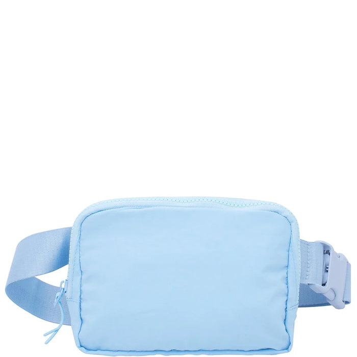 Light blue Everywhere Belt Bag with adjustable strap for convenience and style